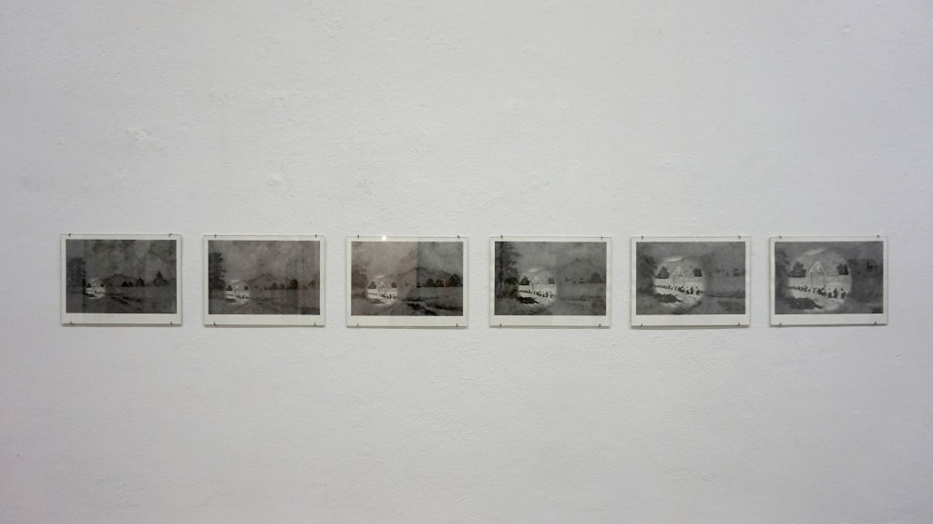 Lada Nakonechna. Demonstration series. 2018. Portable print, graphite on paper. 33 x 25 cm