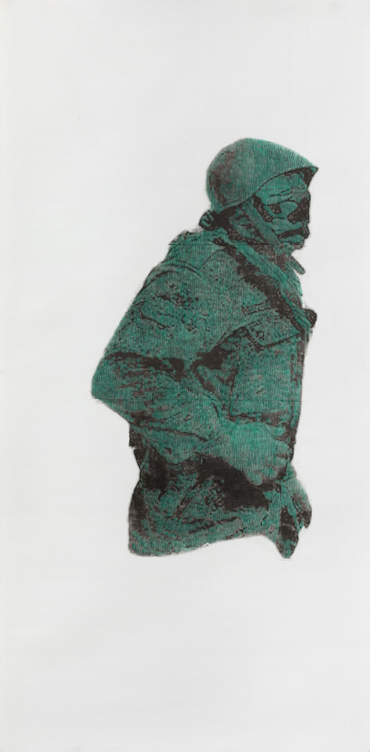 Lada Nakonechna. Uniform Image series. 2019. Colored pencil. 138 x 68 cm