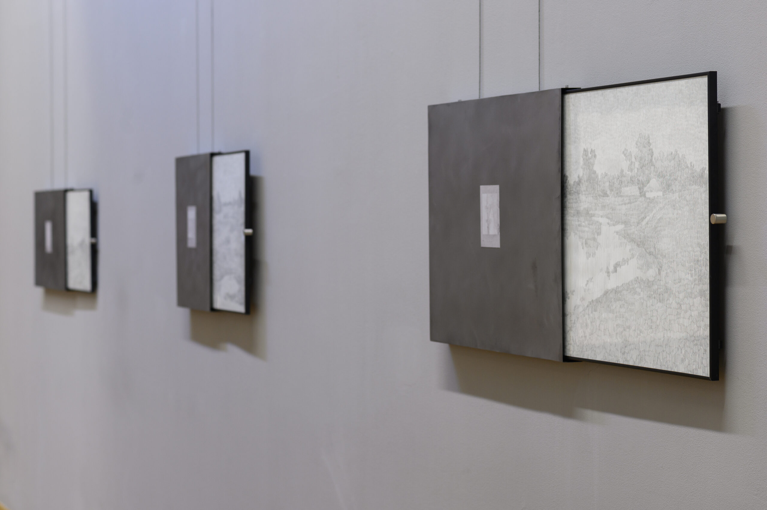 Lada Nakonechna. Ye. Kholostenko’s Report. 2021. Objects (metal, graphite on paper, photograph, ribbon)