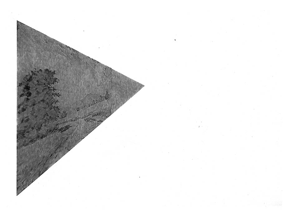 Lada Nakonechna. Perspective Reduction. 2018–2019. Transfer print, graphite on paper. 33 x 45 cm