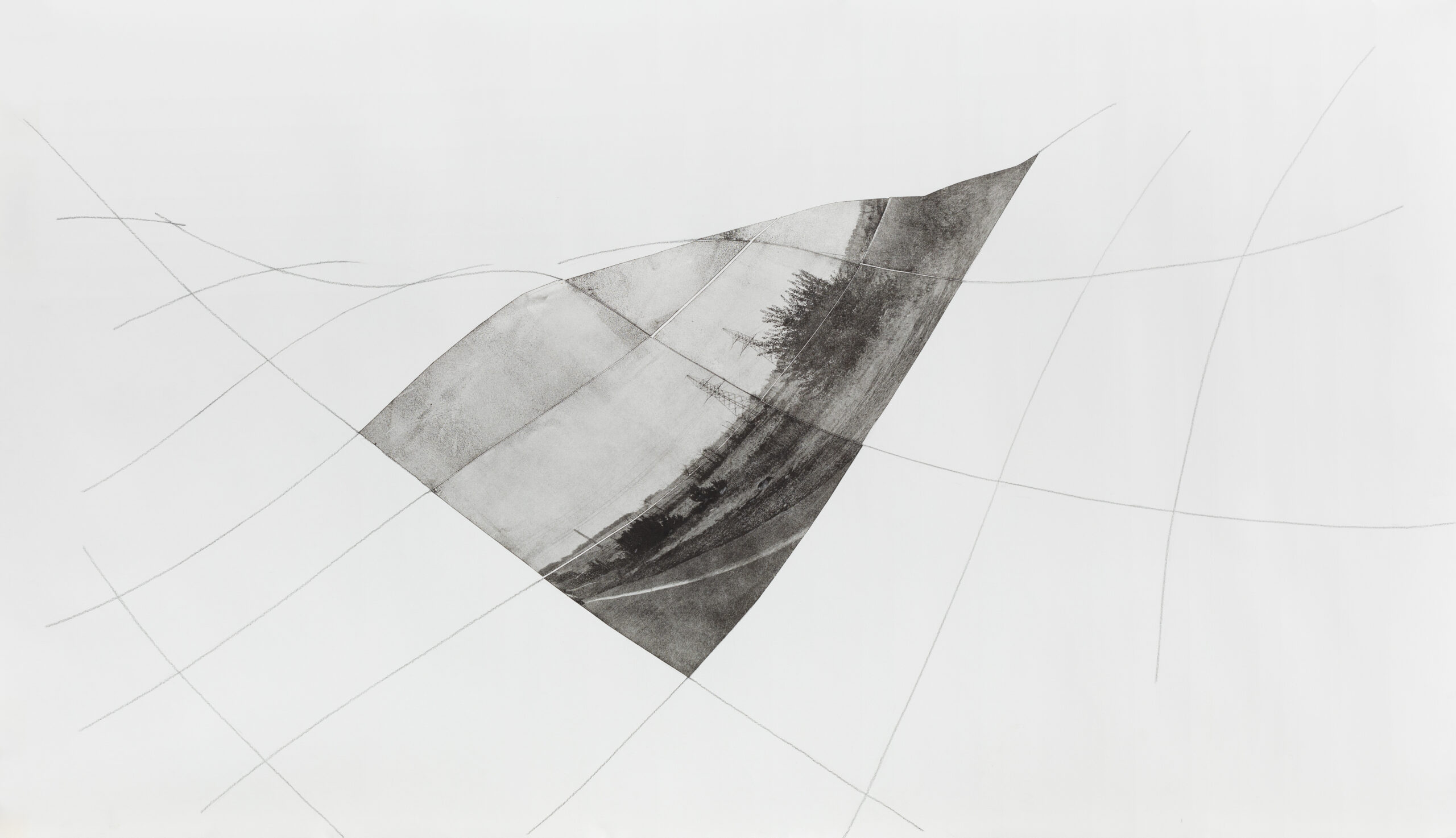 Lada Nakonechna. From the Work On the Ground series. 2019. Transfer print, graphite on paper