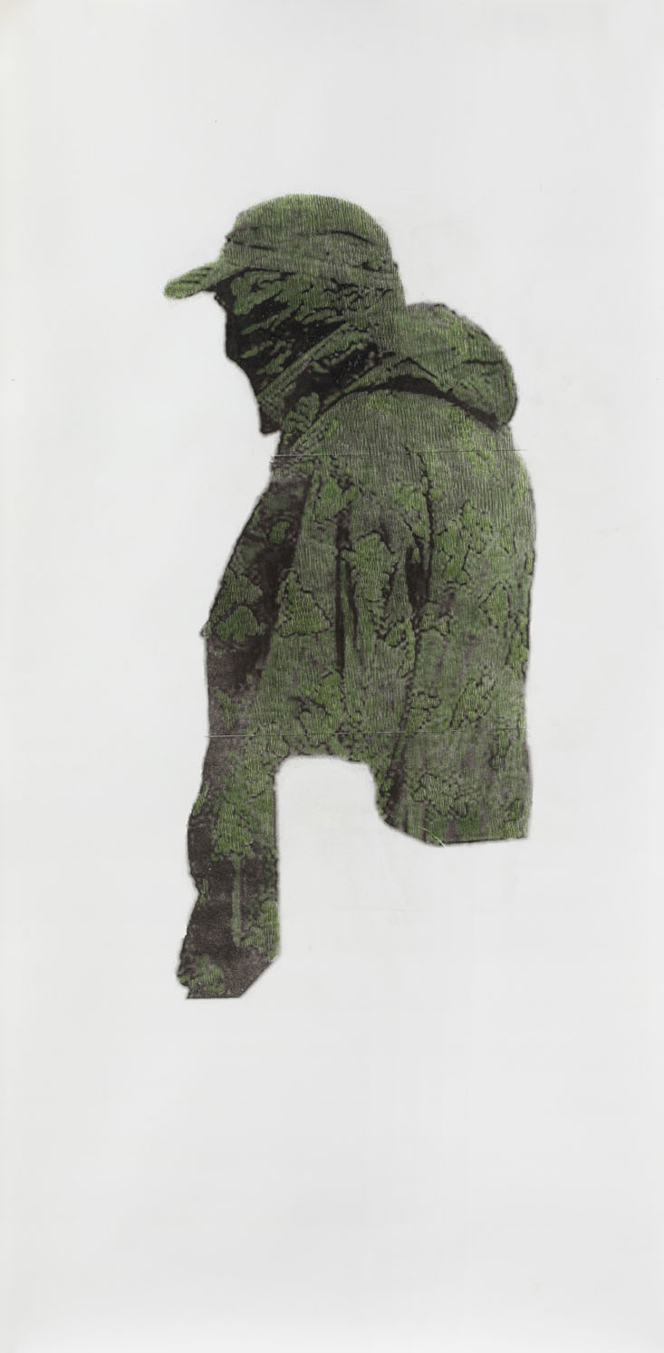 Lada Nakonechna. From the Uniform Image series. 2019. Colored pencil. 138 x 68 cm