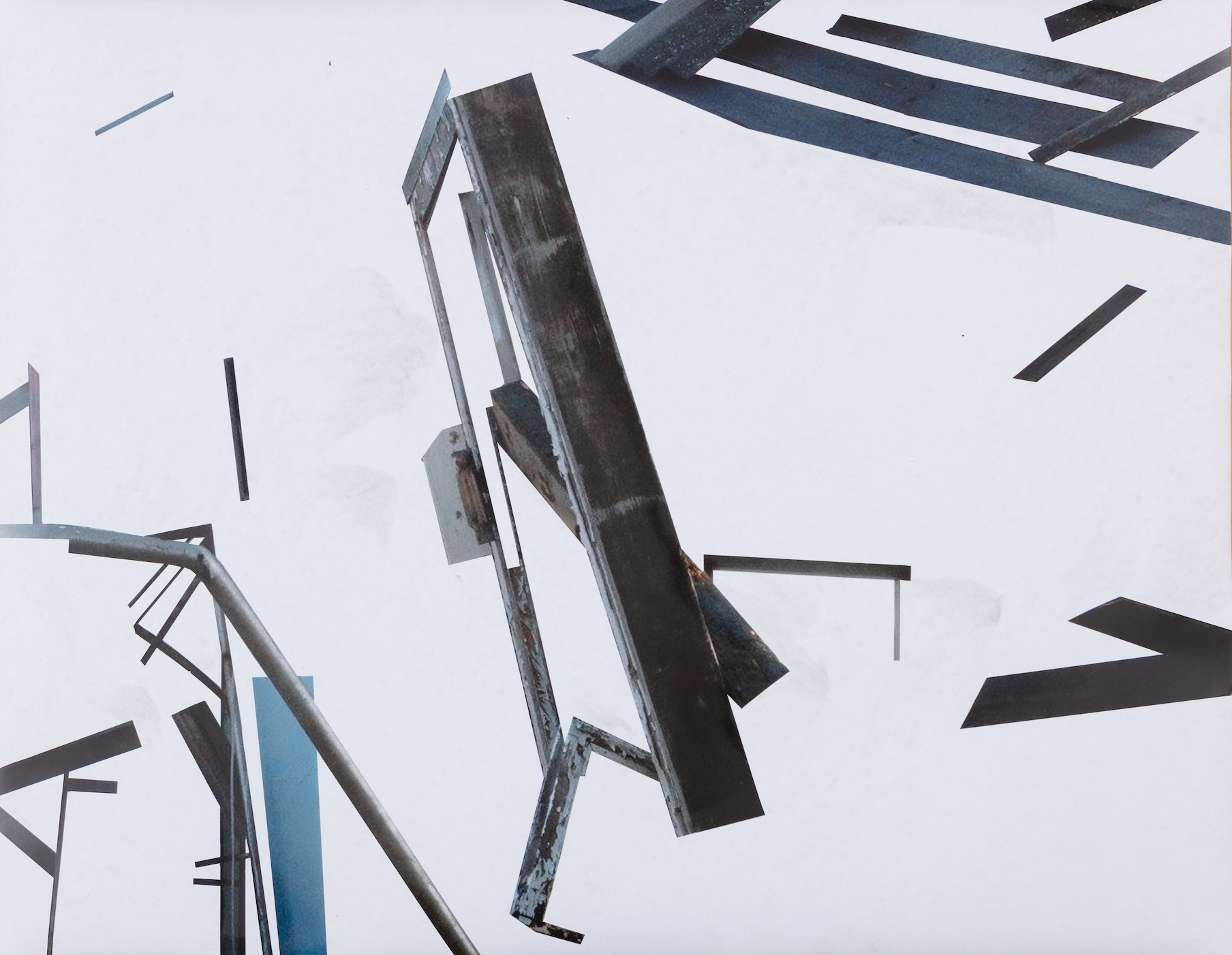 Lada Nakonechna. From the Merge Visible series. 2015–2017. Found footage, photographs with cut-out and drawing. 78 x 62 cm