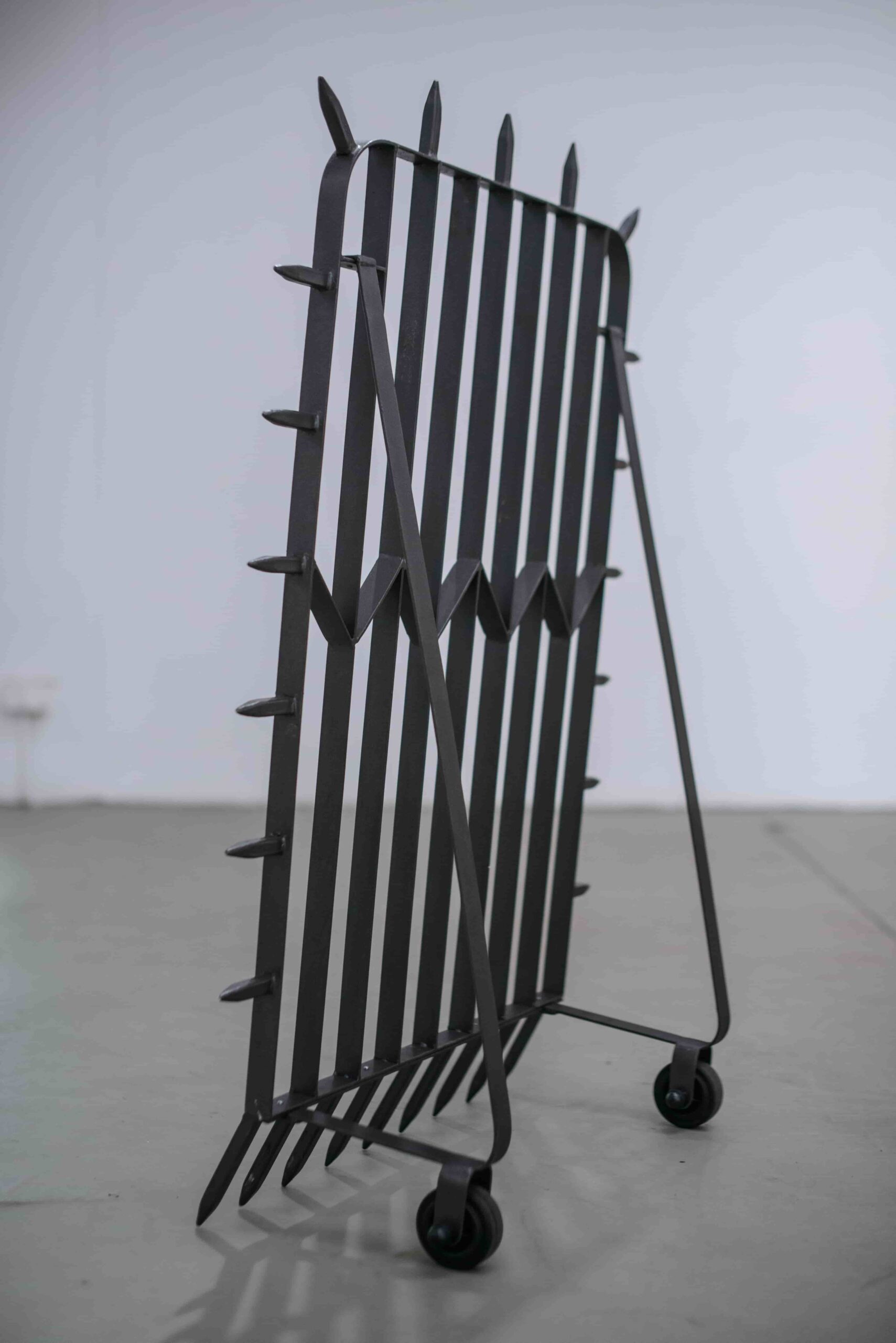 Lada Nakonechna. Personal Shield. 2011. Object (steel, wheels). 115 × 80 × 20 cm